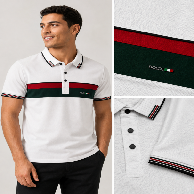 Dolce & Gabbana Men’s Stripe Detail Polo Shirt
