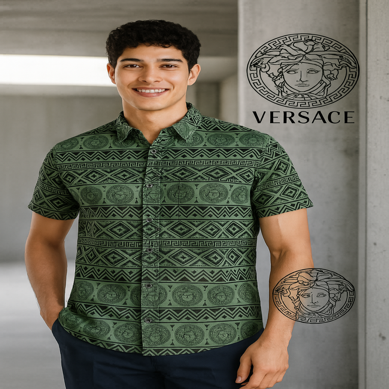 Versace Medusa Geometric Print Shirt – Luxe Summer Edition
