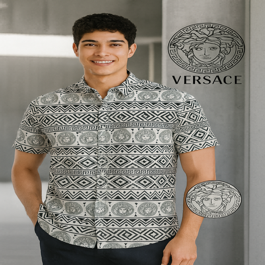 Versace Medusa Geometric Print Shirt – Luxe Summer Edition