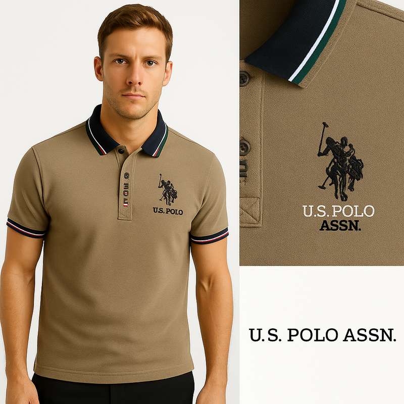 U.S. Polo Assn. Taupe Fit Polo Shirt