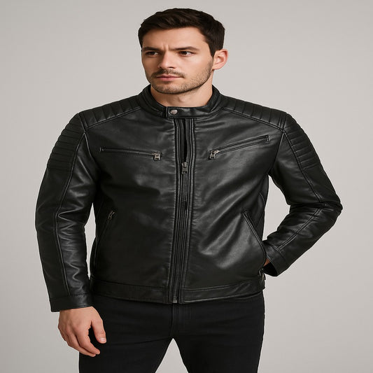 Armani Exchange Classic Biker Leather Jacket