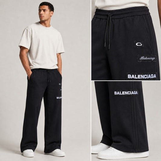 Balenciaga Men’s Wide Leg Logo Sweatpants
