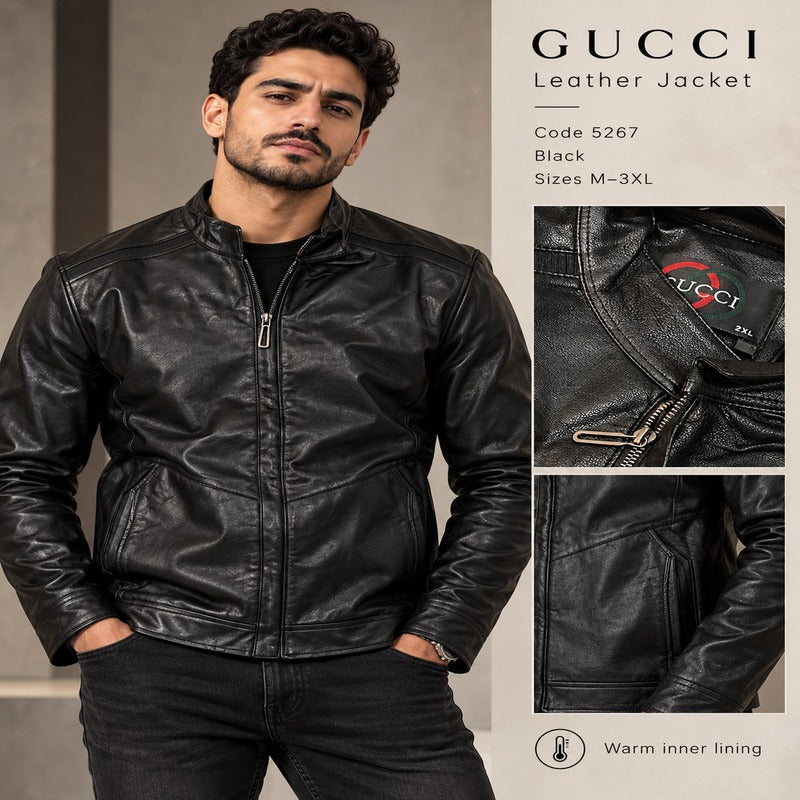 Gucci Men's Classic Leather Jacket