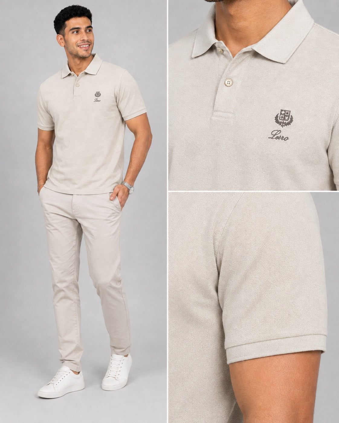 Loro Piana Men’s Embroidered Logo Polo Shirt