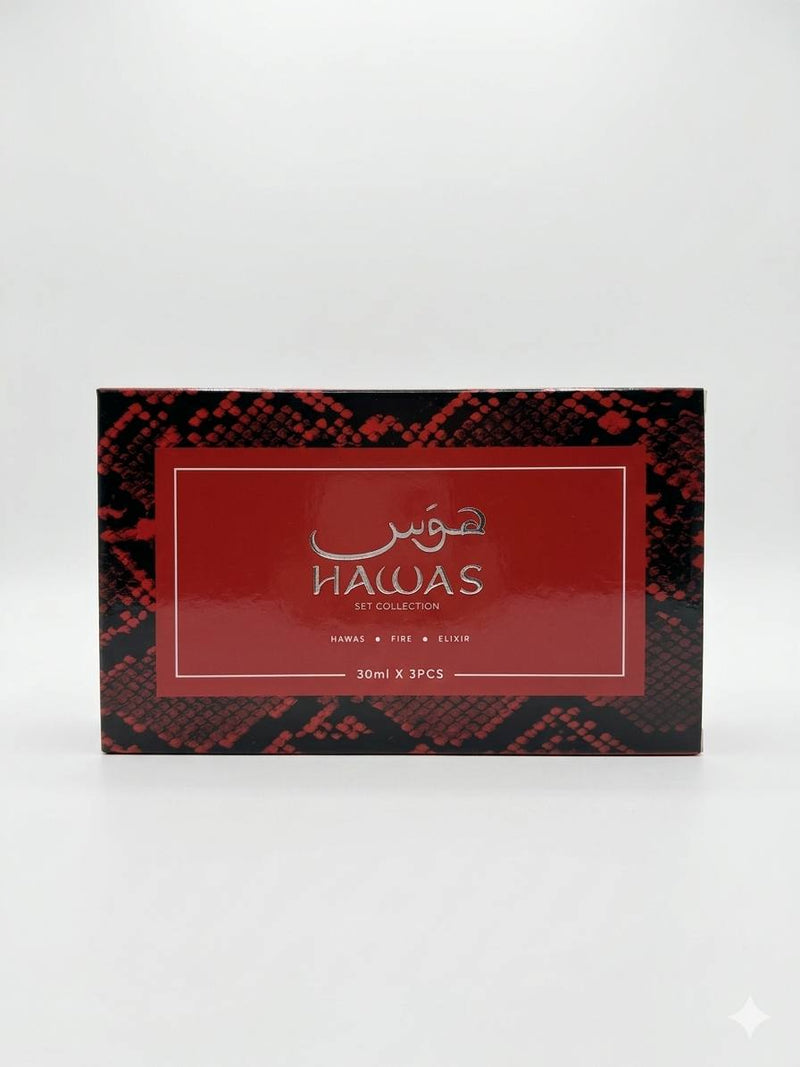 Rasasi Hawas Set Collection – 3 × 30ml