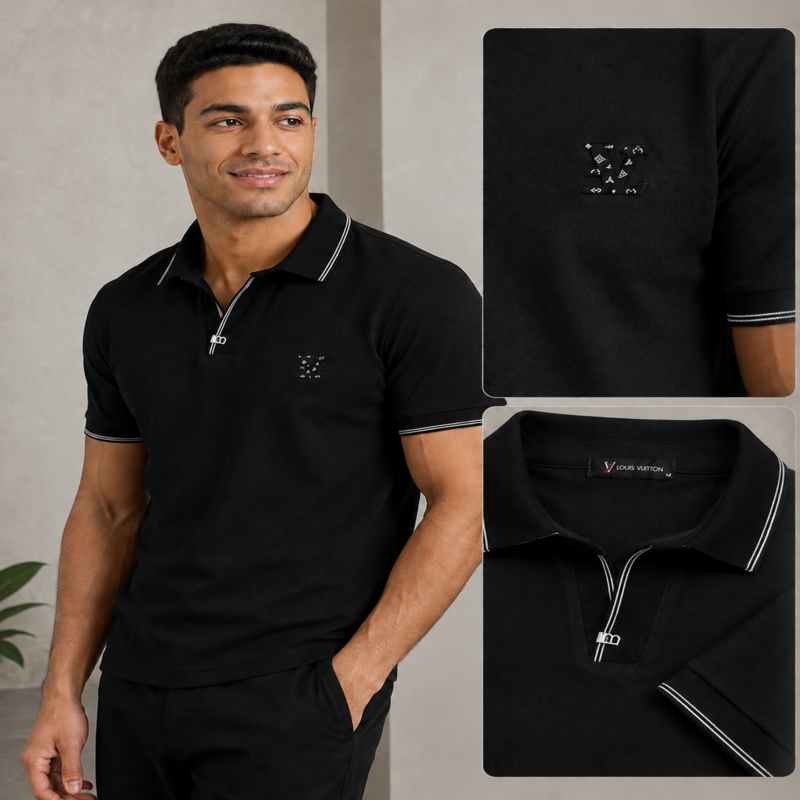 Louis Vuitton Men’s Black Polo Shirt – Premium Edition