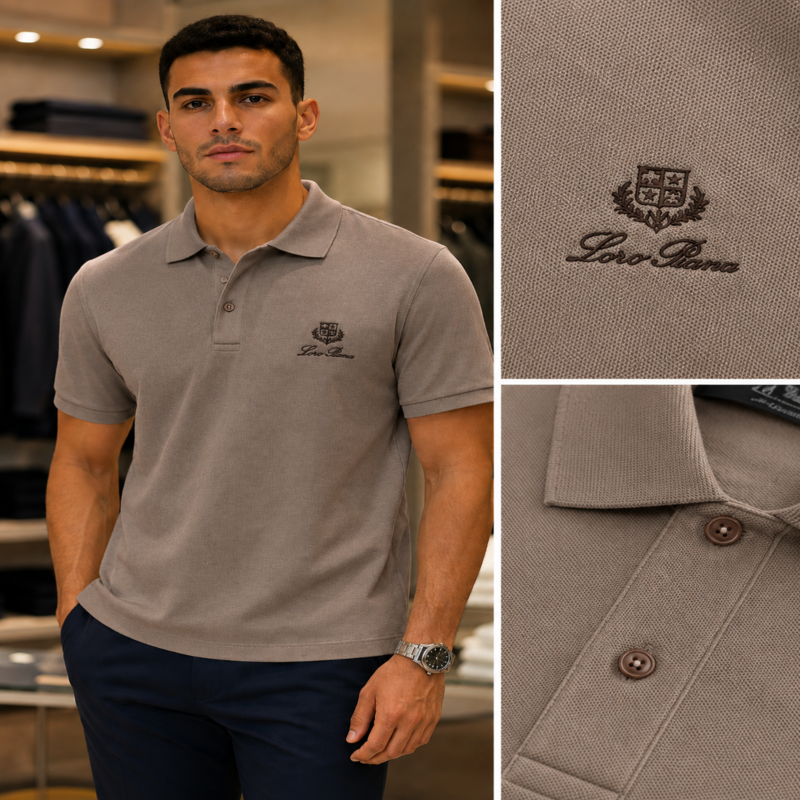 Loro Piana Men’s Embroidered Logo Polo Shirt