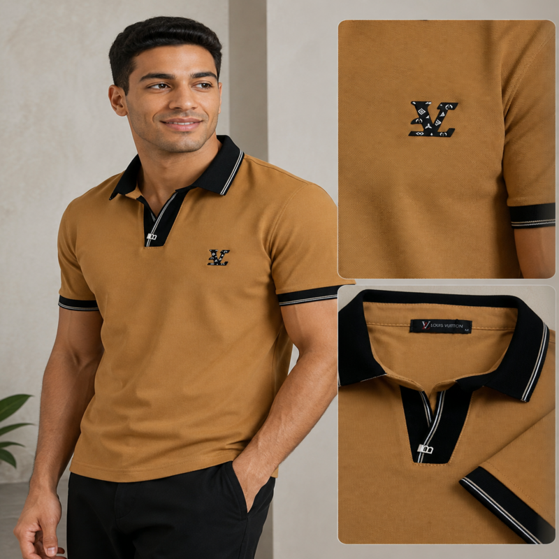 Louis Vuitton Men’s Black Polo Shirt – Premium Edition