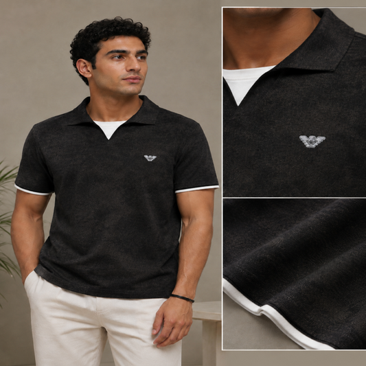 Emporio Armani Men’s Open Collar Polo Shirt