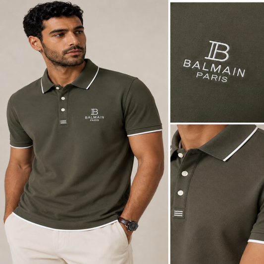 Balmain Men’s Signature Logo Polo Shirt