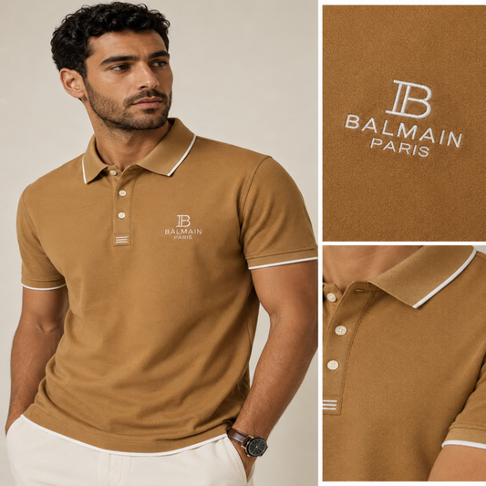 Balmain Men’s Signature Logo Polo Shirt