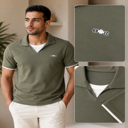 Gucci Men’s Open Collar Polo Shirt