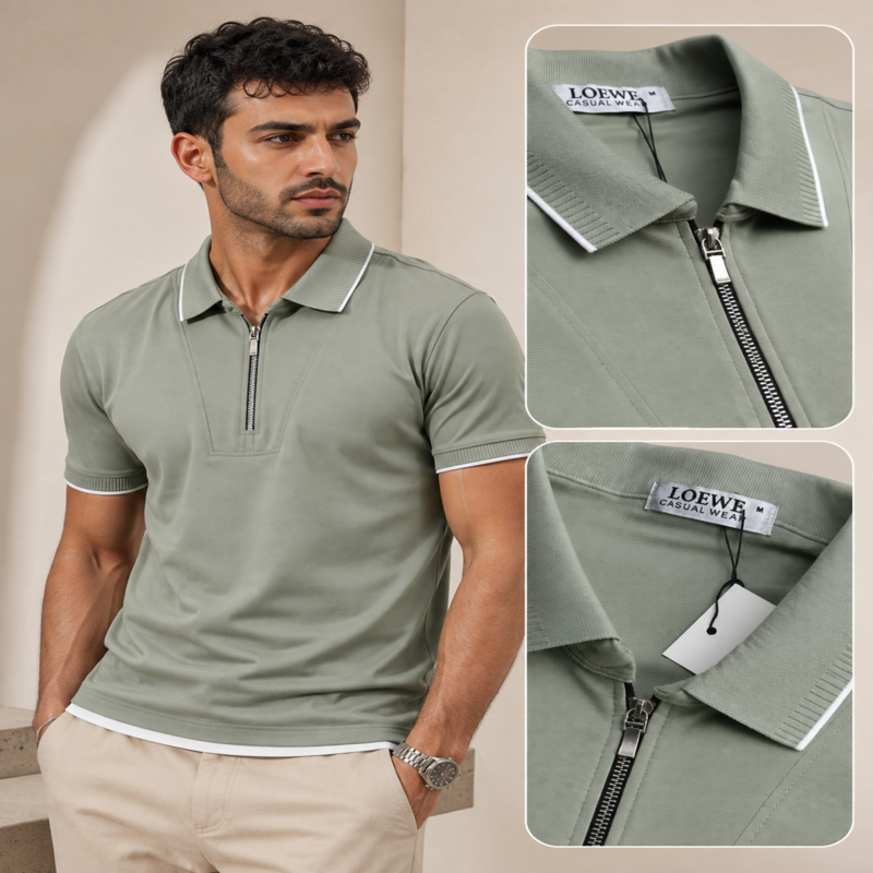 Loewe Men’s Zip Polo Shirt – Signature Edition