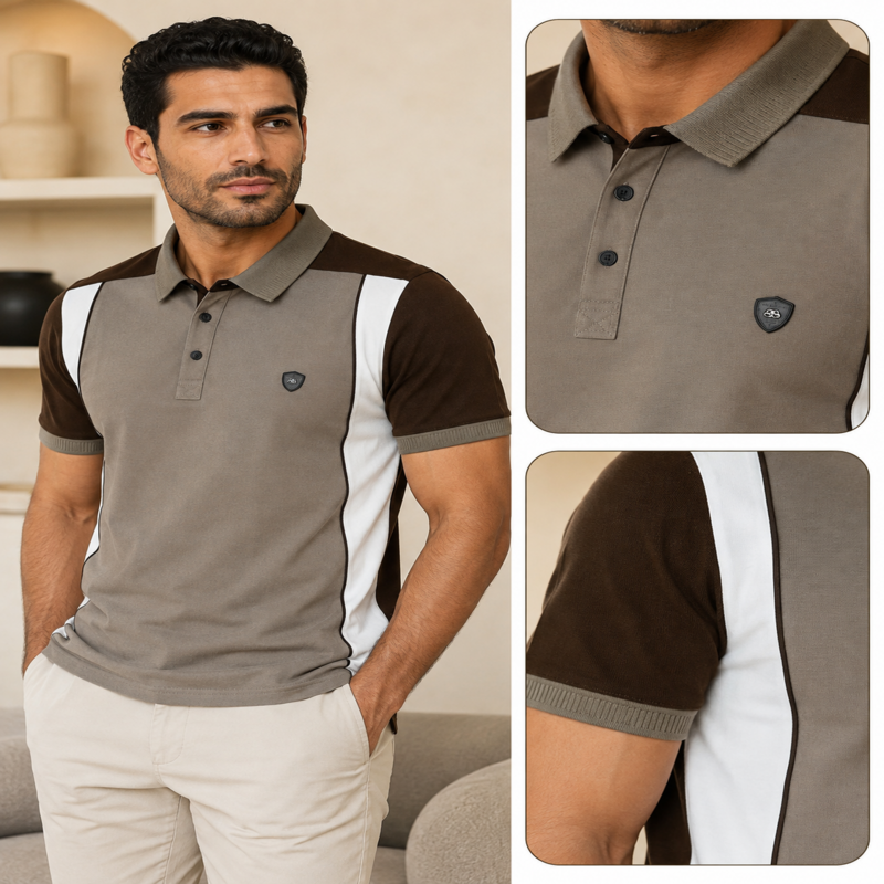 Balenciaga Men’s Color Block Polo Shirt – Signature Edition
