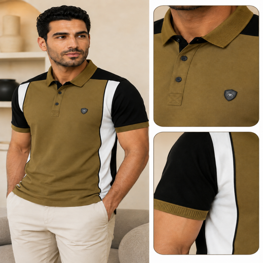 Balenciaga Men’s Color Block Polo Shirt – Signature Edition