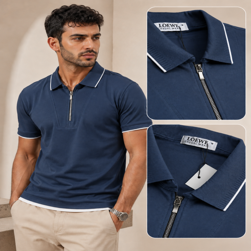 Loewe Men’s Zip Polo Shirt – Signature Edition