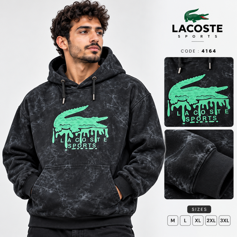 Lacoste Men's Vintage Washed Crocodile Graphic Hoodie – Sports Edition