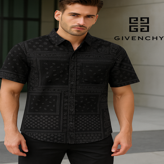 Givenchy Short-Sleeve Bandana Print Shirt – Luxury Design