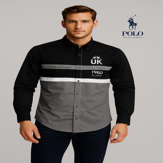 Men’s Color-Blocked Polo-Inspired Shirt