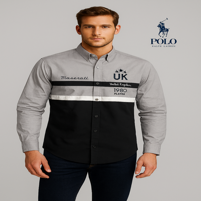 Men’s Color-Blocked Polo-Inspired Shirt