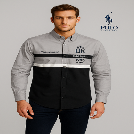 Men’s Color-Blocked Polo-Inspired Shirt