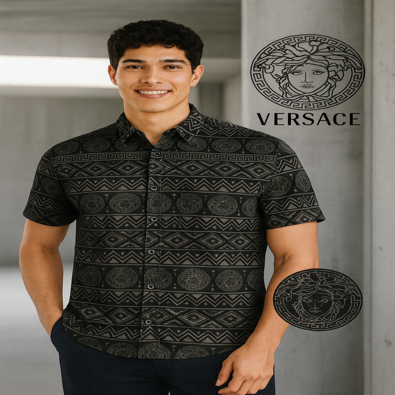 Versace Medusa Geometric Print Shirt – Luxe Summer Edition
