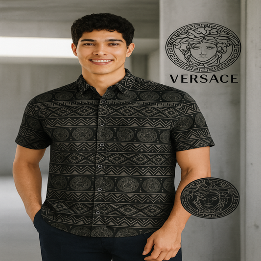 Versace Medusa Geometric Print Shirt – Luxe Summer Edition