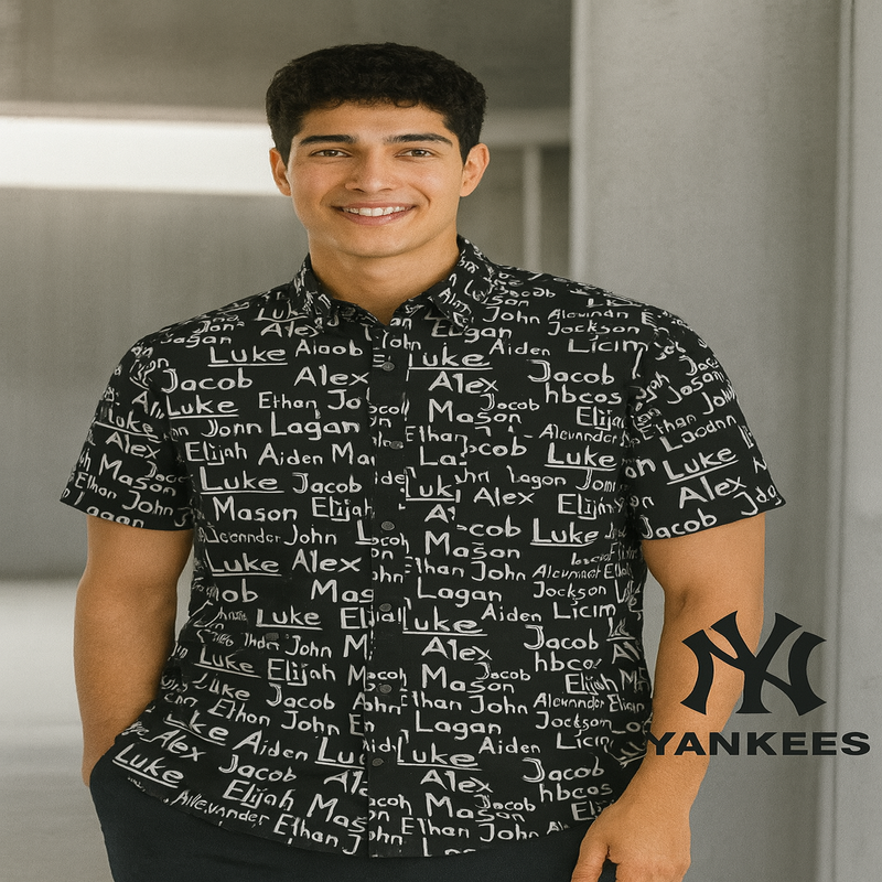 YANKEES White Name Print Shirt – Bold Youthful Style