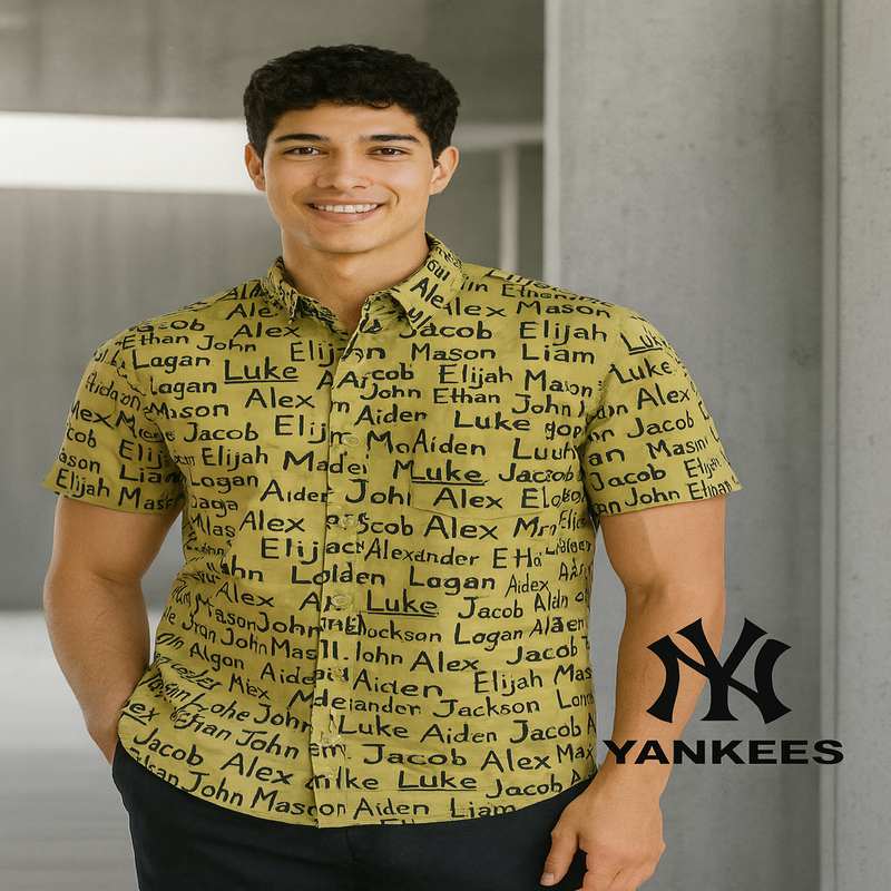 YANKEES White Name Print Shirt – Bold Youthful Style