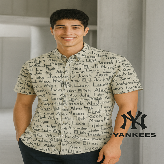 YANKEES White Name Print Shirt – Bold Youthful Style