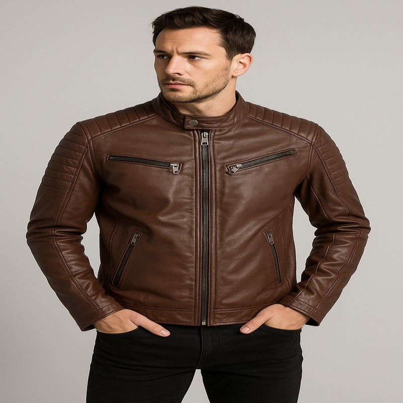 Armani Exchange Classic Biker Leather Jacket
