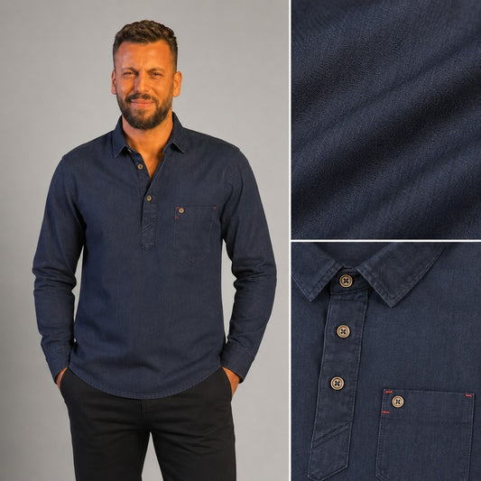 Diesel Navy Denim Polo Shirt