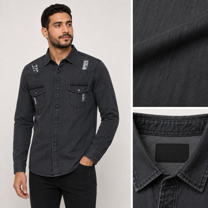 Gucci Washed Black Denim Shirt