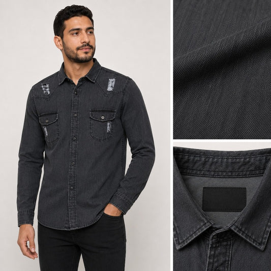 Gucci Washed Black Denim Shirt