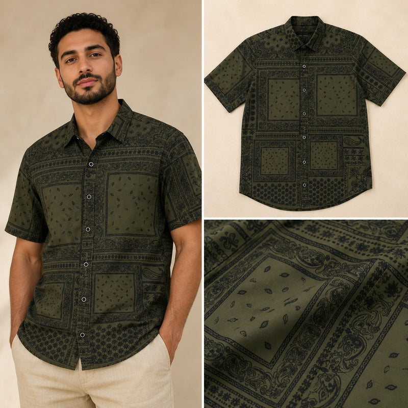 Givenchy Short-Sleeve Bandana Print Shirt – Luxury Design