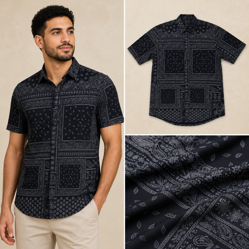 Givenchy Short-Sleeve Bandana Print Shirt – Luxury Design
