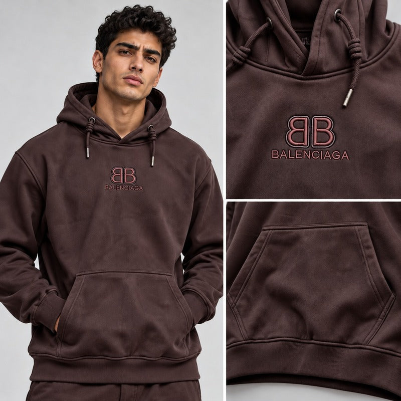 Balenciaga Washed Effect Embroidered Hoodie