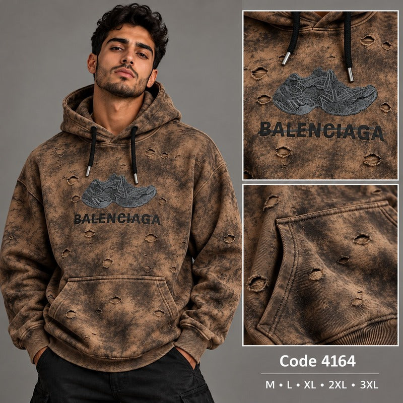Balenciaga Distressed Washed Graphic Hoodie