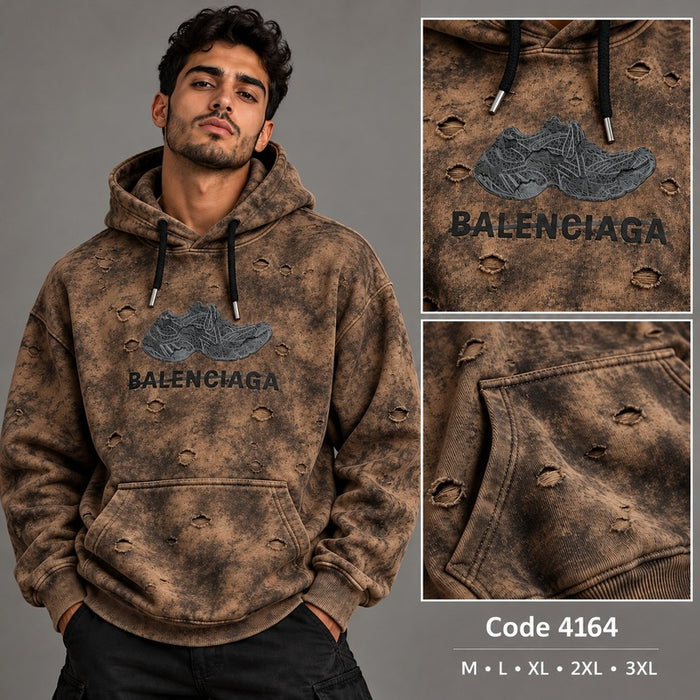 Balenciaga Distressed Washed Graphic Hoodie