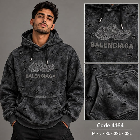 Balenciaga Distressed Washed Graphic Hoodie