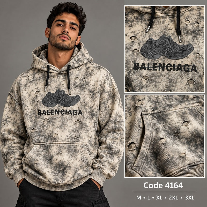 Balenciaga Distressed Washed Graphic Hoodie
