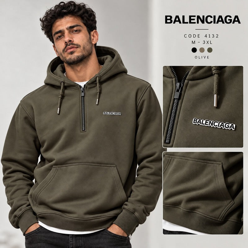 Balenciaga Premium Half-Zip Hoodie