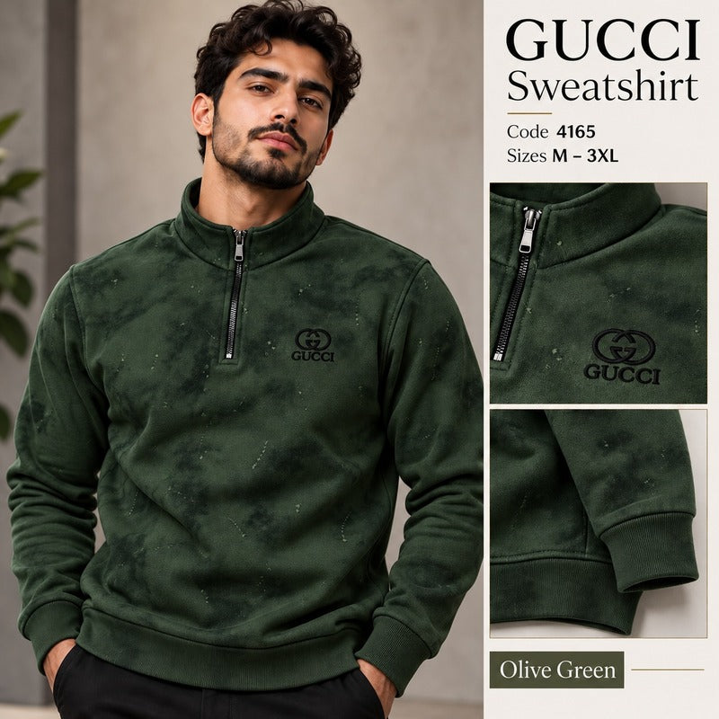 Gucci Vintage Washed Half-Zip Sweatshirt