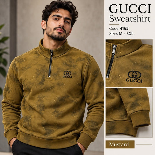 Gucci Vintage Washed Half-Zip Sweatshirt