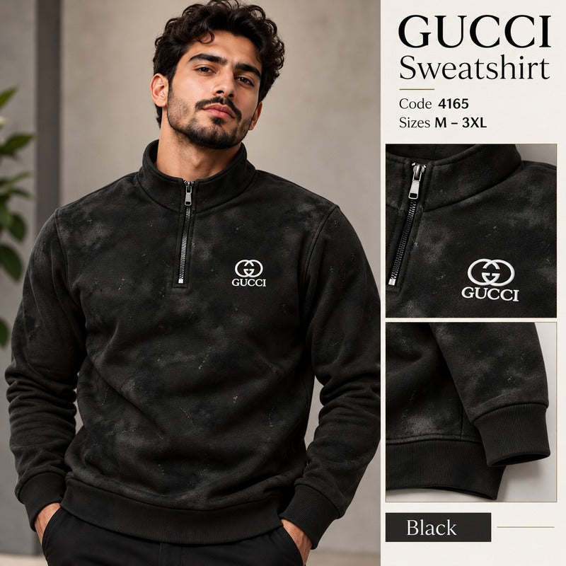 Gucci Vintage Washed Half-Zip Sweatshirt