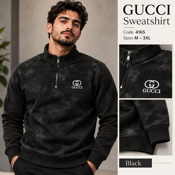 Gucci Vintage Washed Half-Zip Sweatshirt