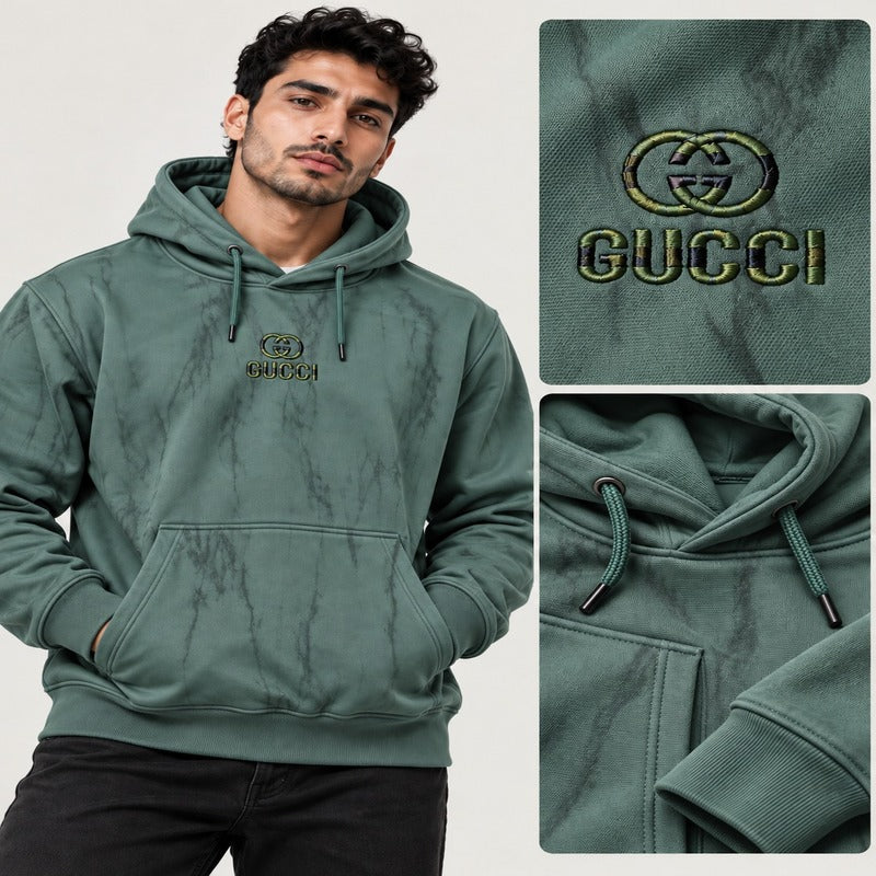 Gucci Vintage Washed Embroidered Logo Hoodie