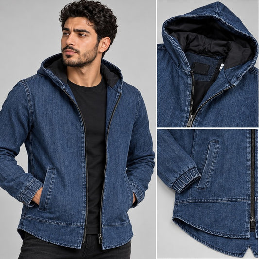 Givenchy Men's Vintage Washed Denim Hooded Jacket