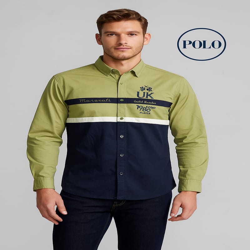 Men’s Color-Blocked Polo-Inspired Shirt