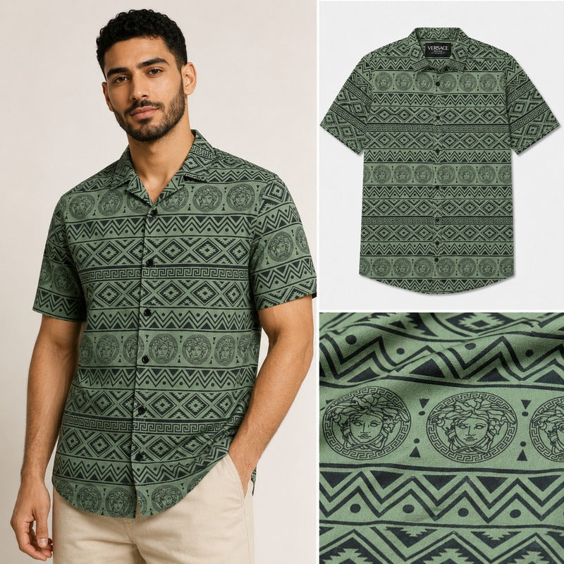Versace Medusa Geometric Print Shirt – Luxe Summer Edition